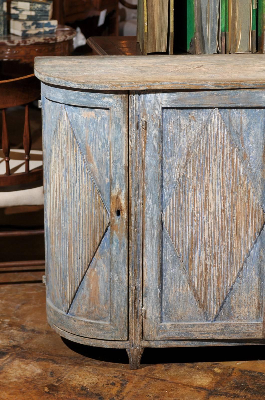 Italian Paint Decorated Buffet with Rounded Corners, circa 1900 4