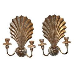 Pair of Hand-Carved Italian Two-Light Sconces