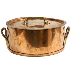 French Copper Round "Fait Tout" with Lid