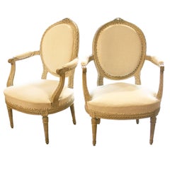 Pair of Louis XV Style Oval Back Armchairs