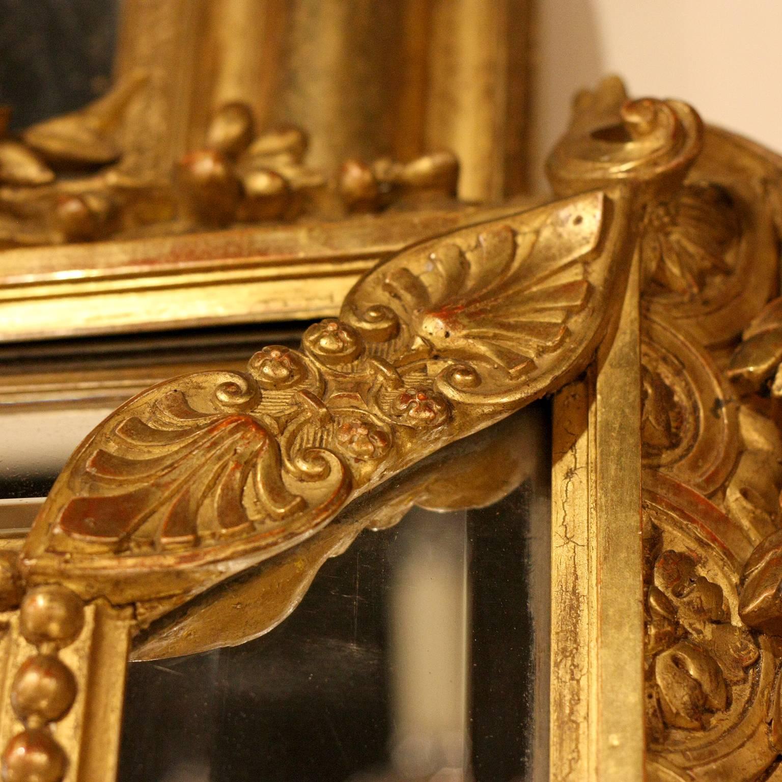 19th Century Gilt Framed Provincial Mirror, circa 1860 In Excellent Condition In Atlanta, GA