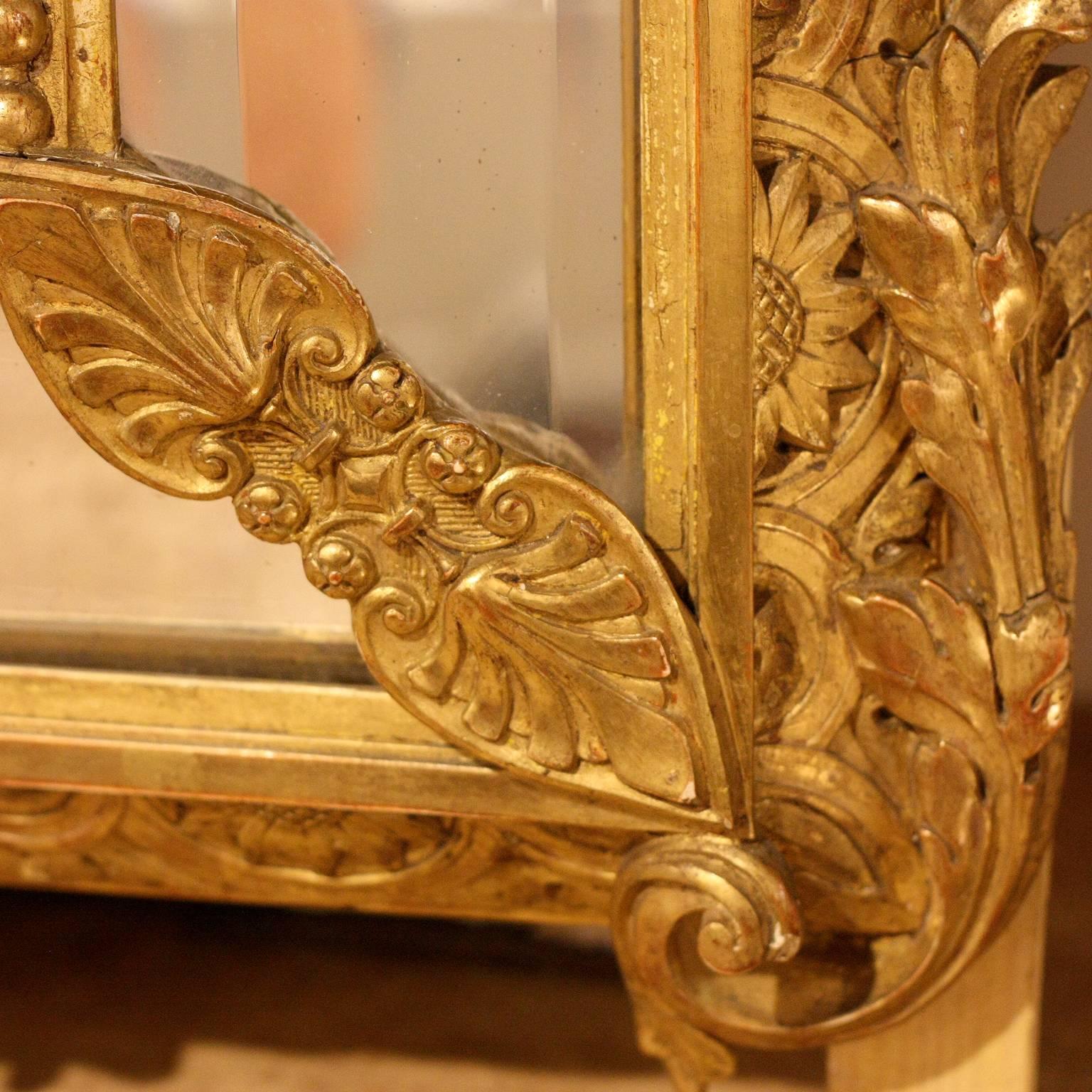 19th Century Gilt Framed Provincial Mirror, circa 1860 3