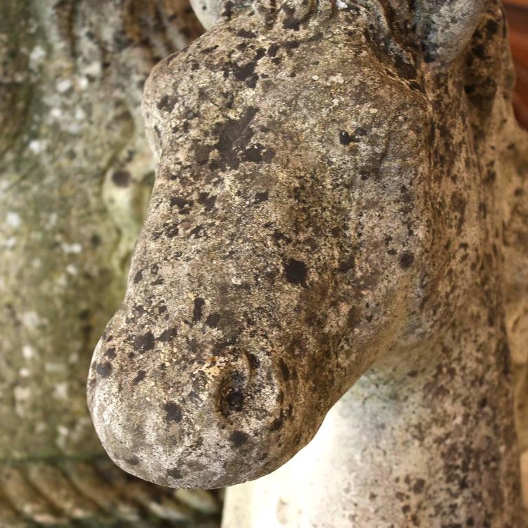 Pair of French Concrete Horses, circa 1950 at 1stDibs