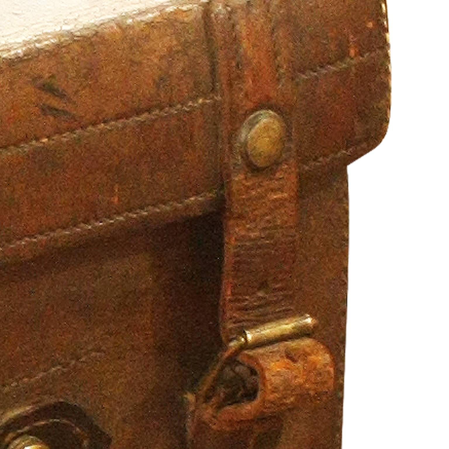 Great Britain (UK) 19th century English leather box on stand.
