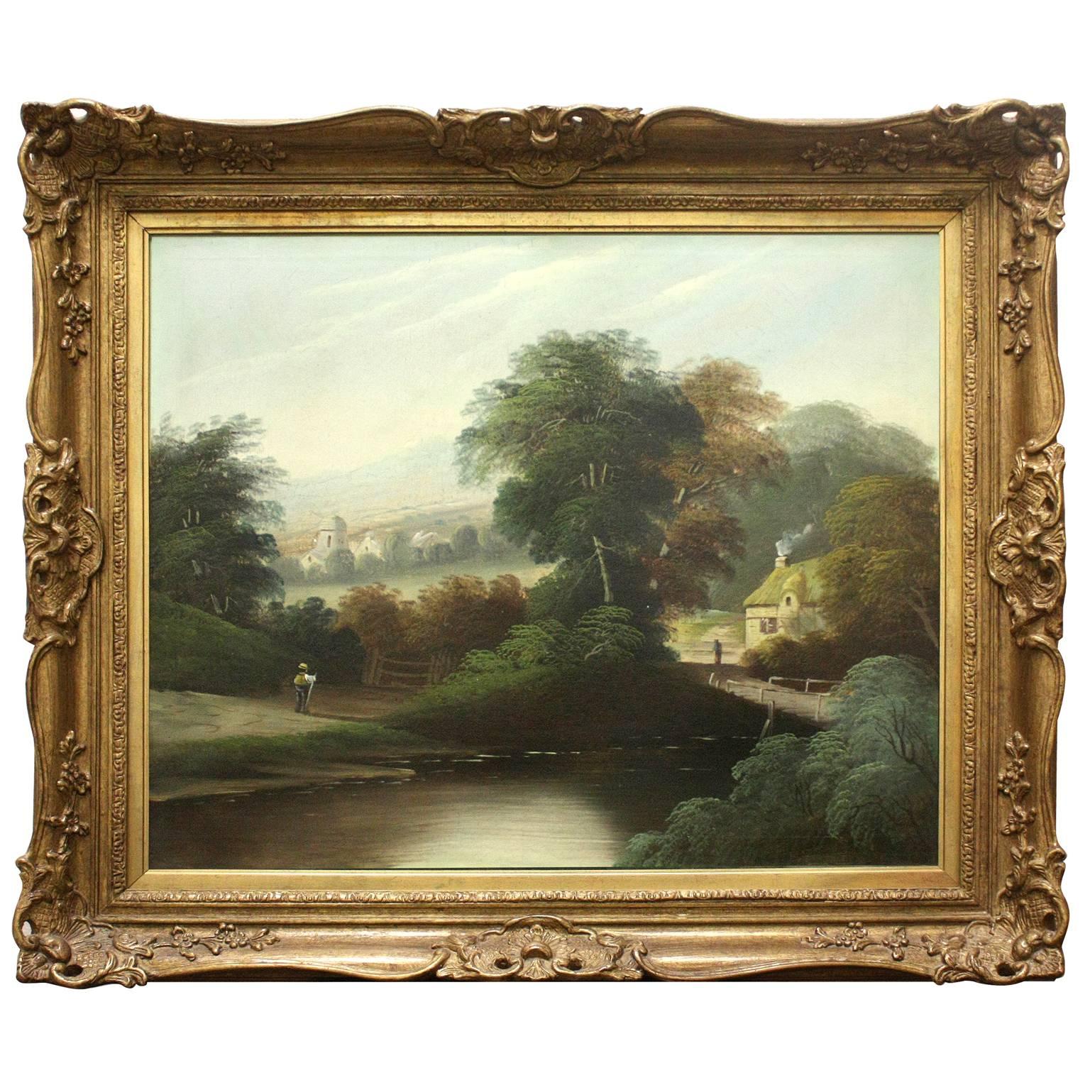 Pair of 19th century English landscape paintings.