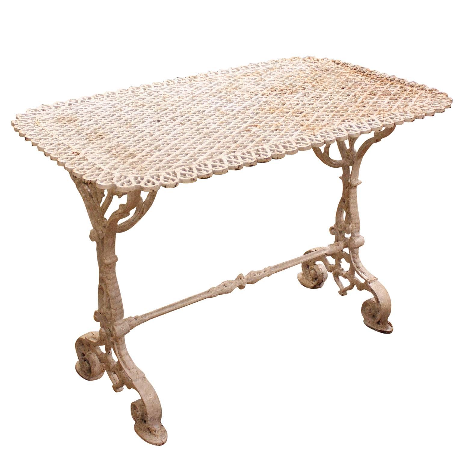 French Painted Cast Iron Garden Table