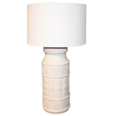 German White Ceramic Urn Lamp