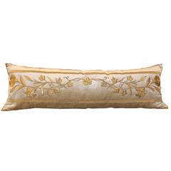 Antique Raised Gold Metallic Embroidery Pillow