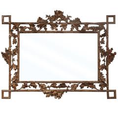 Black Forest Wood Carved Mirror
