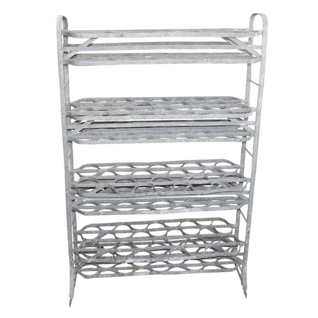 French Tiered Zinc Drying Rack for Wine Bottles, Terracotta Pots or Flowers