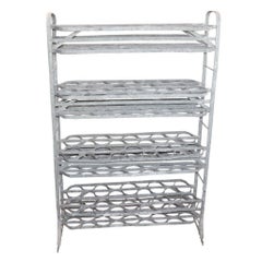 Vintage French Tiered Zinc Drying Rack for Wine Bottles, Terracotta Pots or Flowers