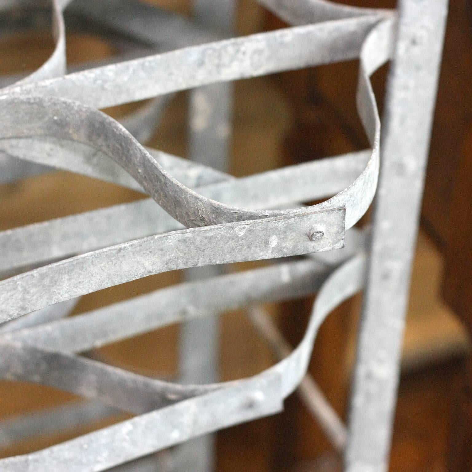 French Tiered Zinc Drying Rack for Wine Bottles, Terracotta Pots or Flowers In Excellent Condition In Atlanta, GA