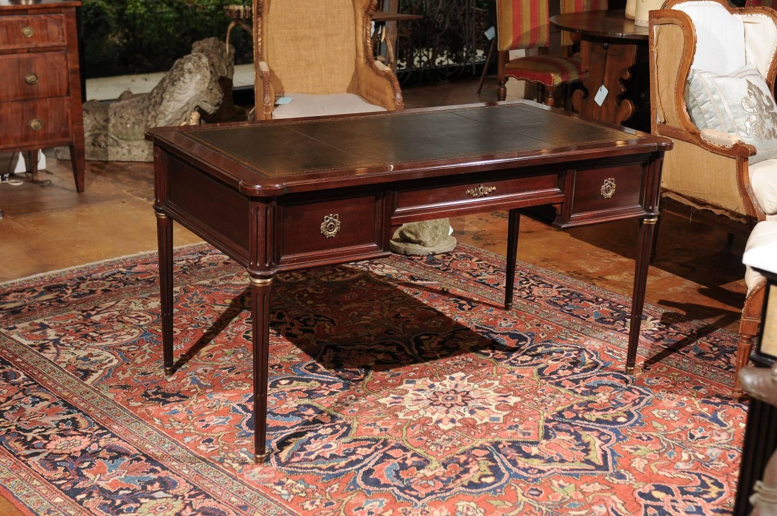 French 1880s Neoclassical Revival Mahogany Desk with Extending Writing Surface 4