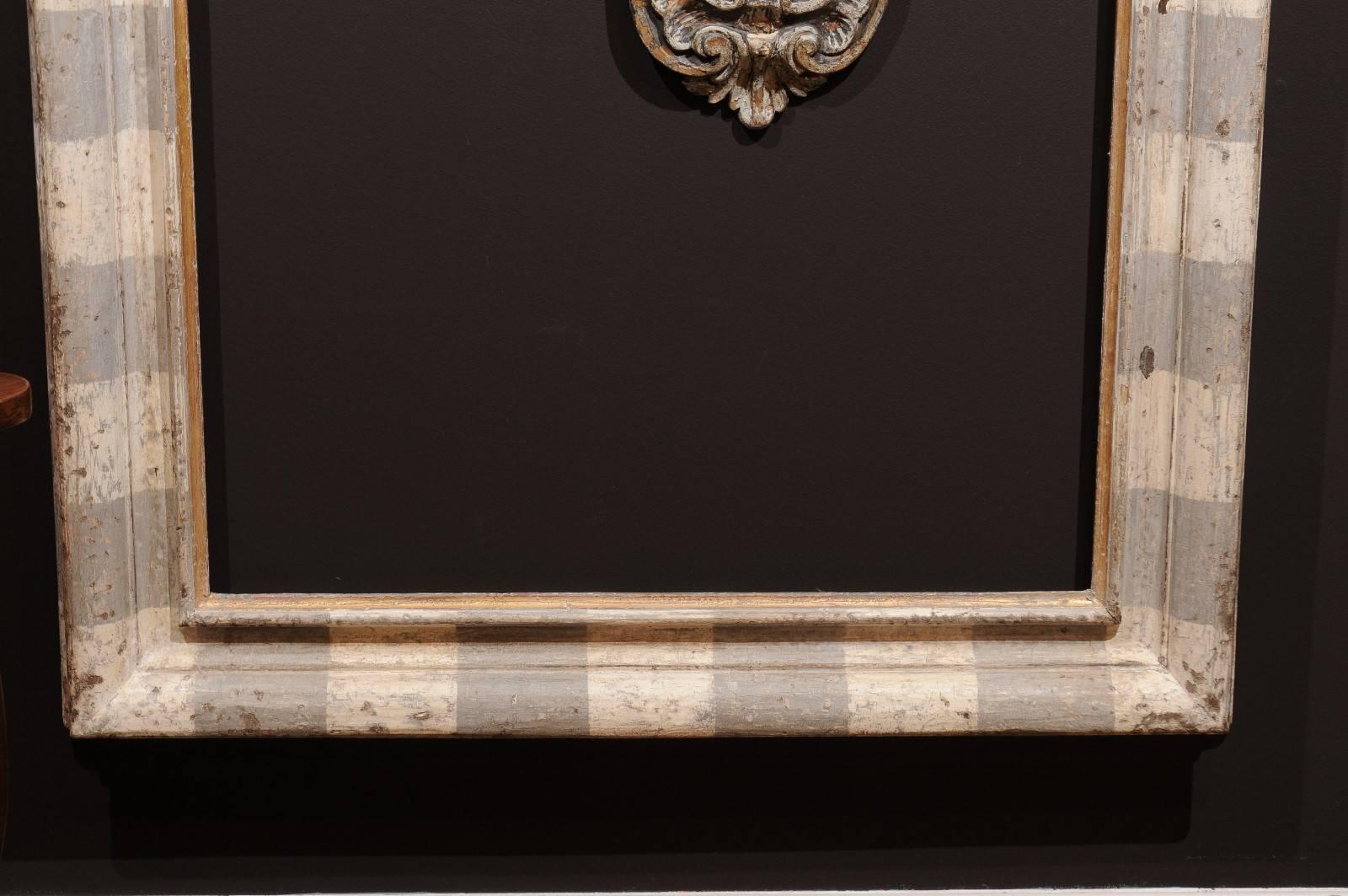  Italian Large Scale Grey and White Painted Frame with Gilt Accents - 1 Availabl 4