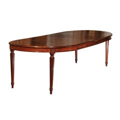 French Neoclassical Style Mahogany Extension Dining Room Table, circa 1880