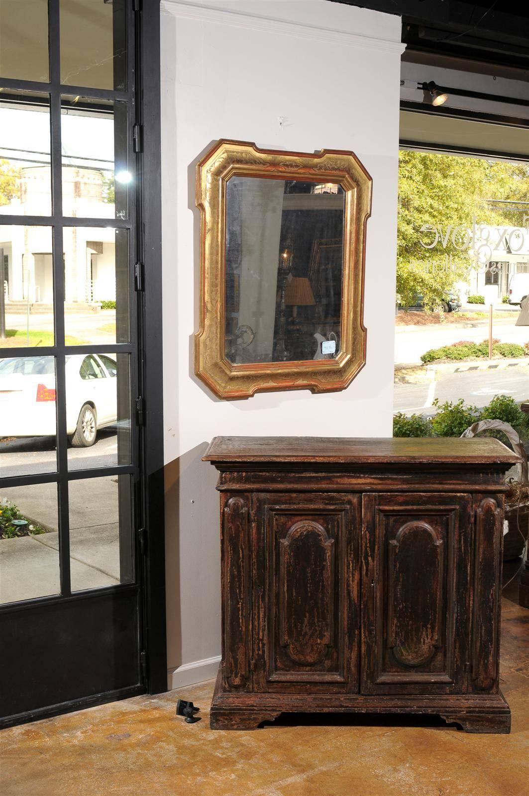 Pair of Italian Black Painted Tall Two-Door Buffets from the Late 19th Century In Good Condition In Atlanta, GA