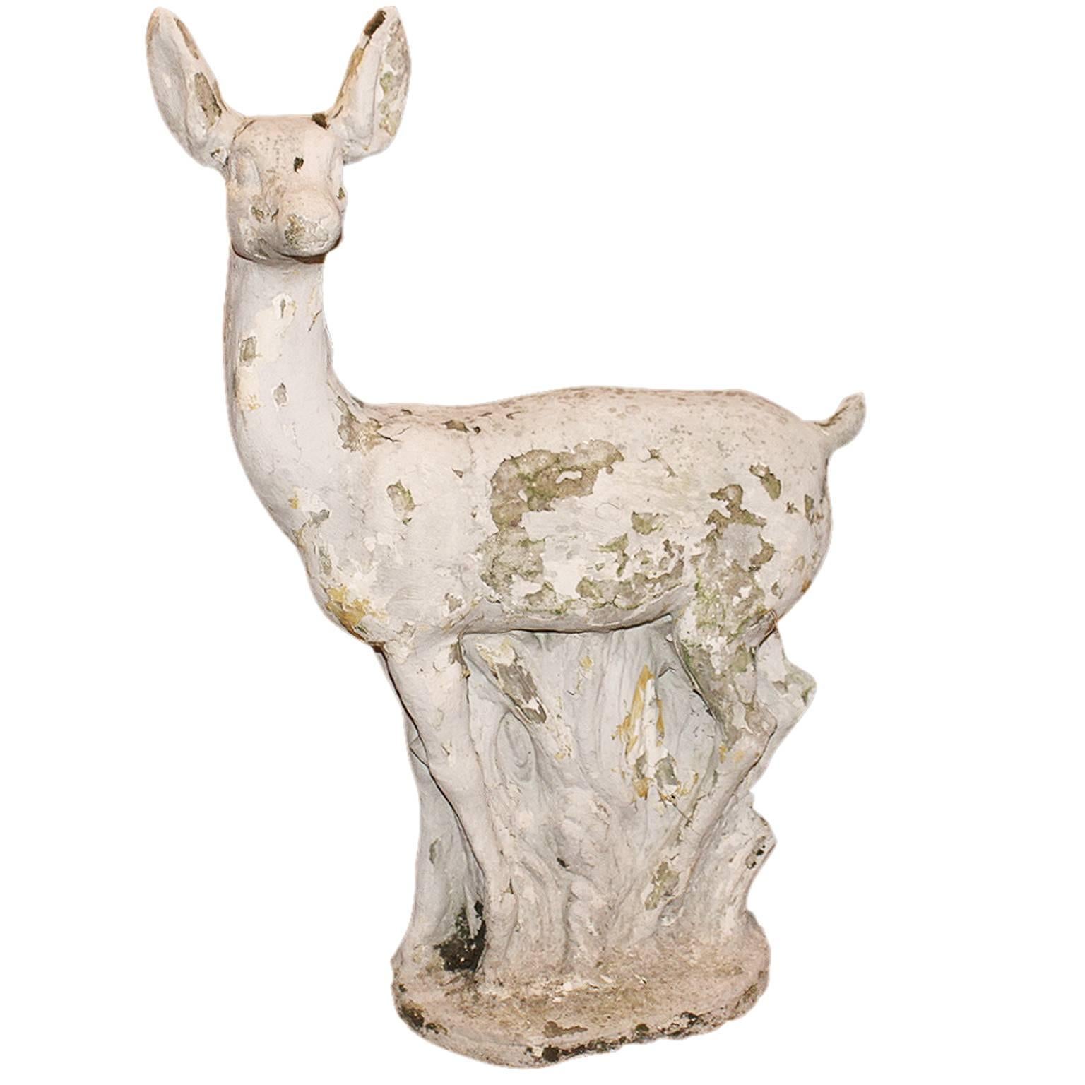 French Concrete Deer Sculpture