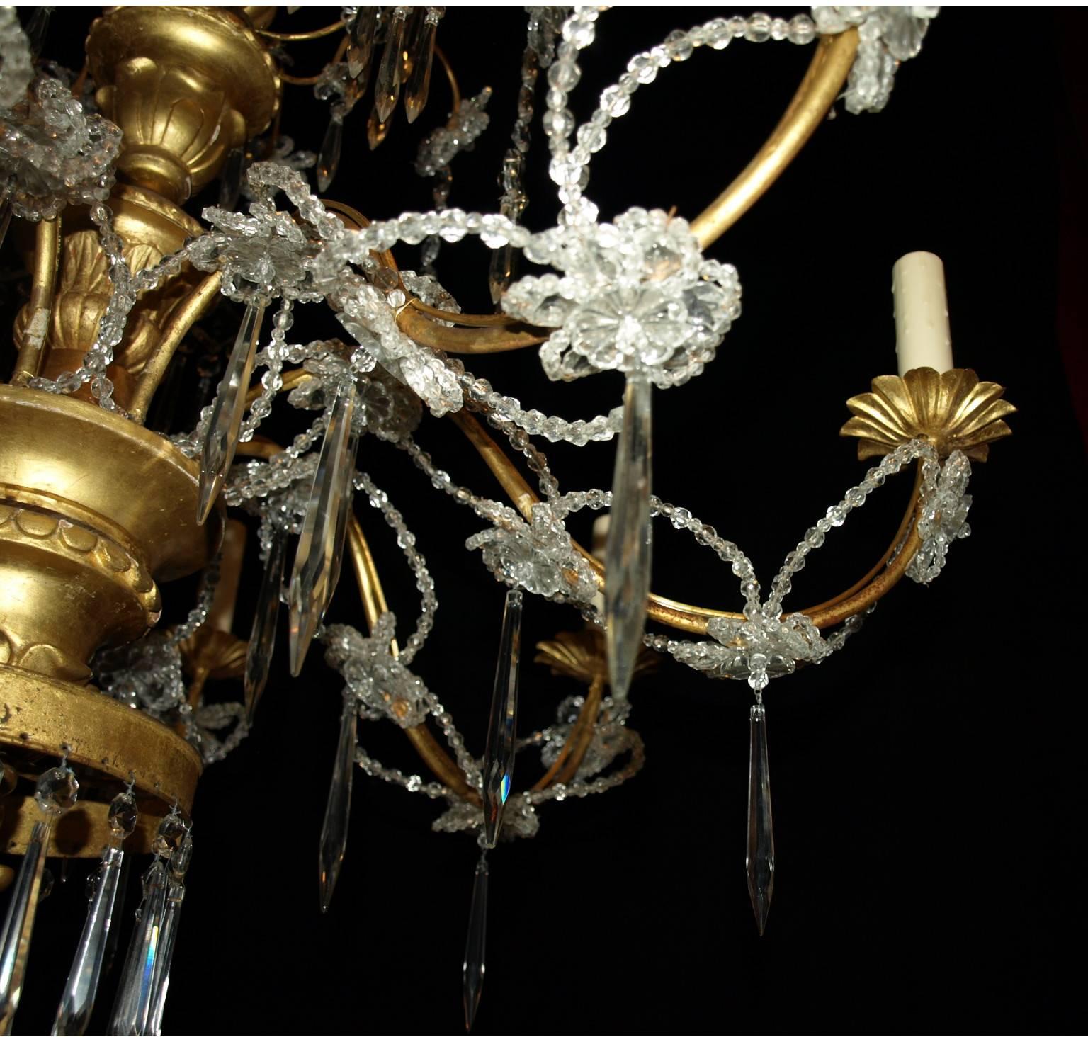 Fer Lustre ancien Lustre Genovese en vente