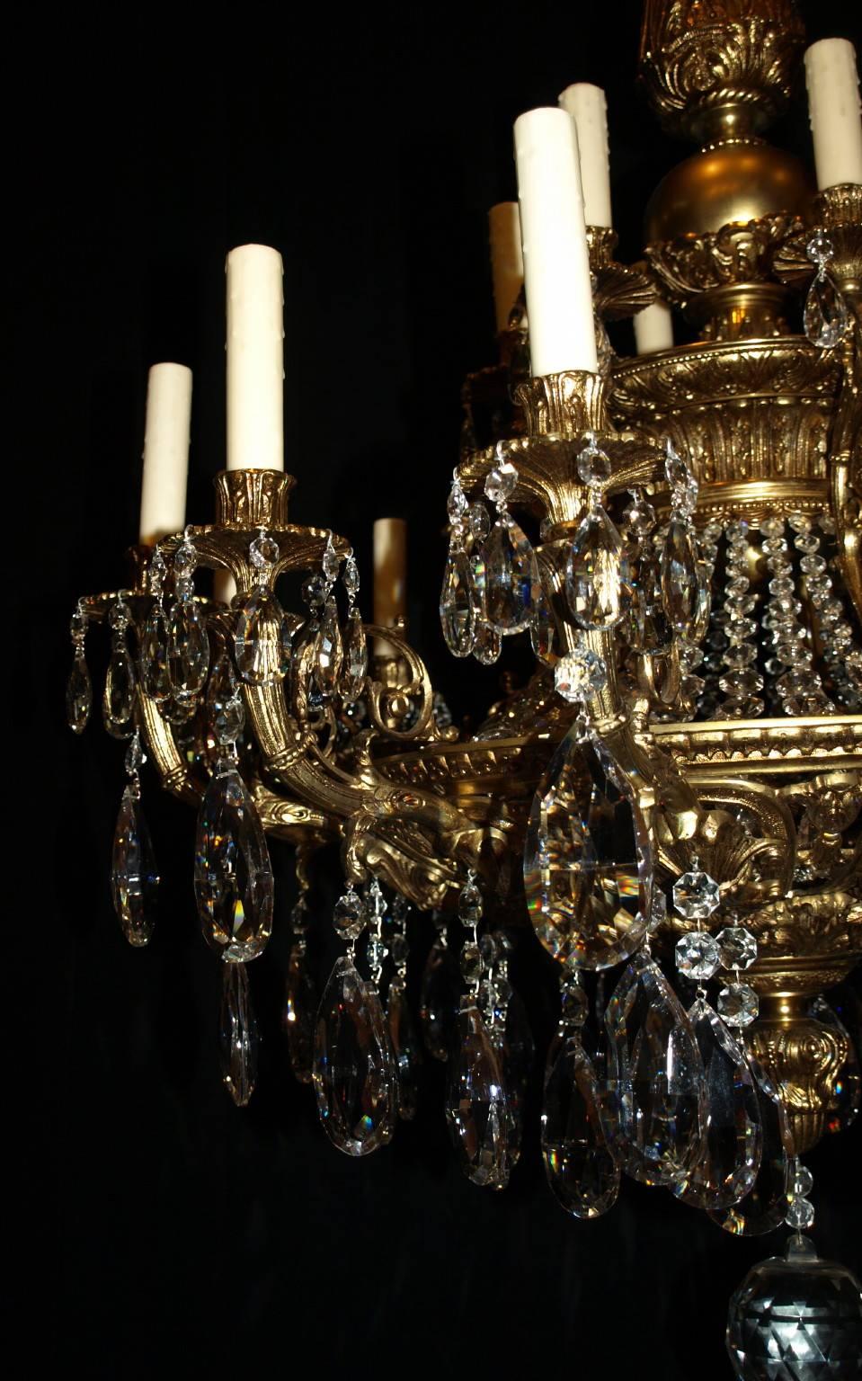 Hand-Carved Antique Chandelier Louis XVI Chandelier For Sale