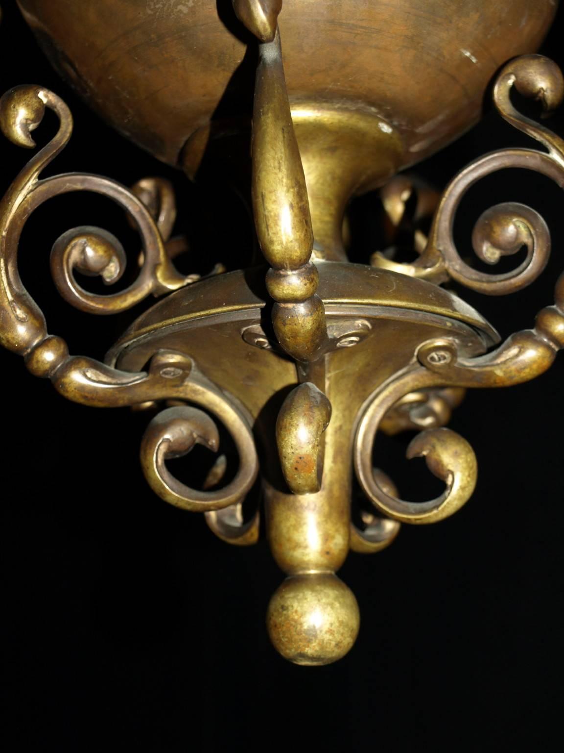 Antique Chandelier. Dutch Bronze Chandelier For Sale 1