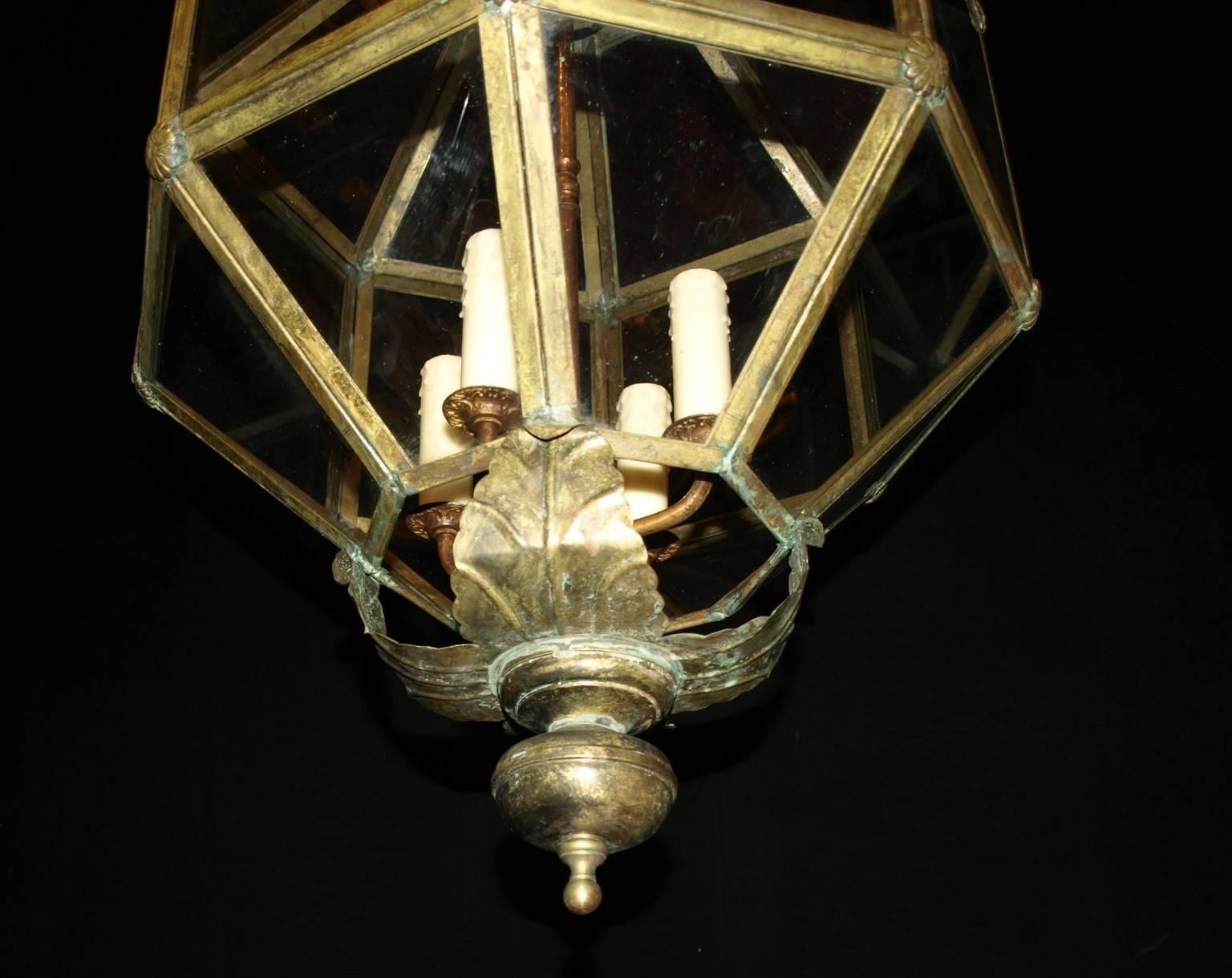 Antique Chandelier, Venetian Lantern In Excellent Condition In Atlanta, GA