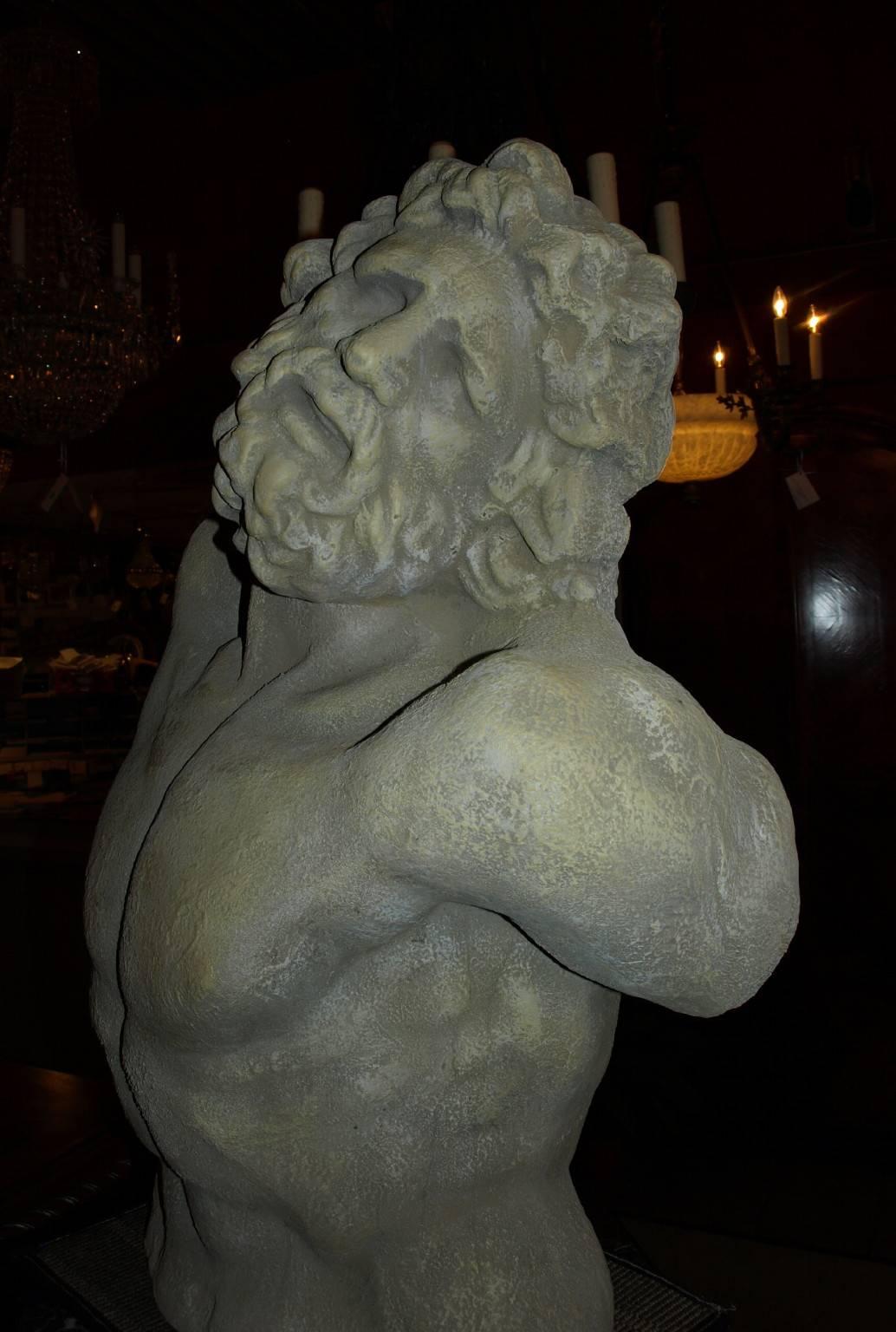Classical and substantial bust of a figure of Greek and Roman mythology, Laocoon.