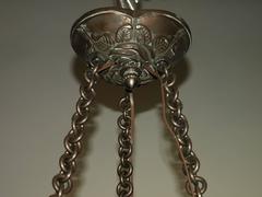 Antique Chandelier, Alabaster Plafonnier