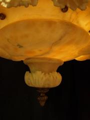 Antique Chandelier, Alabaster Plafonnier