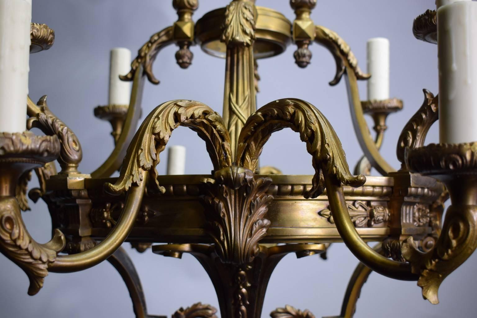 Gilt Antique Chandelier, Neoclassical For Sale