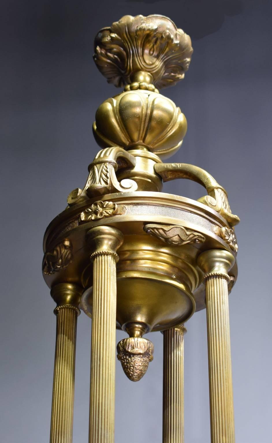 Bronze Antique Chandelier, Neoclassical For Sale