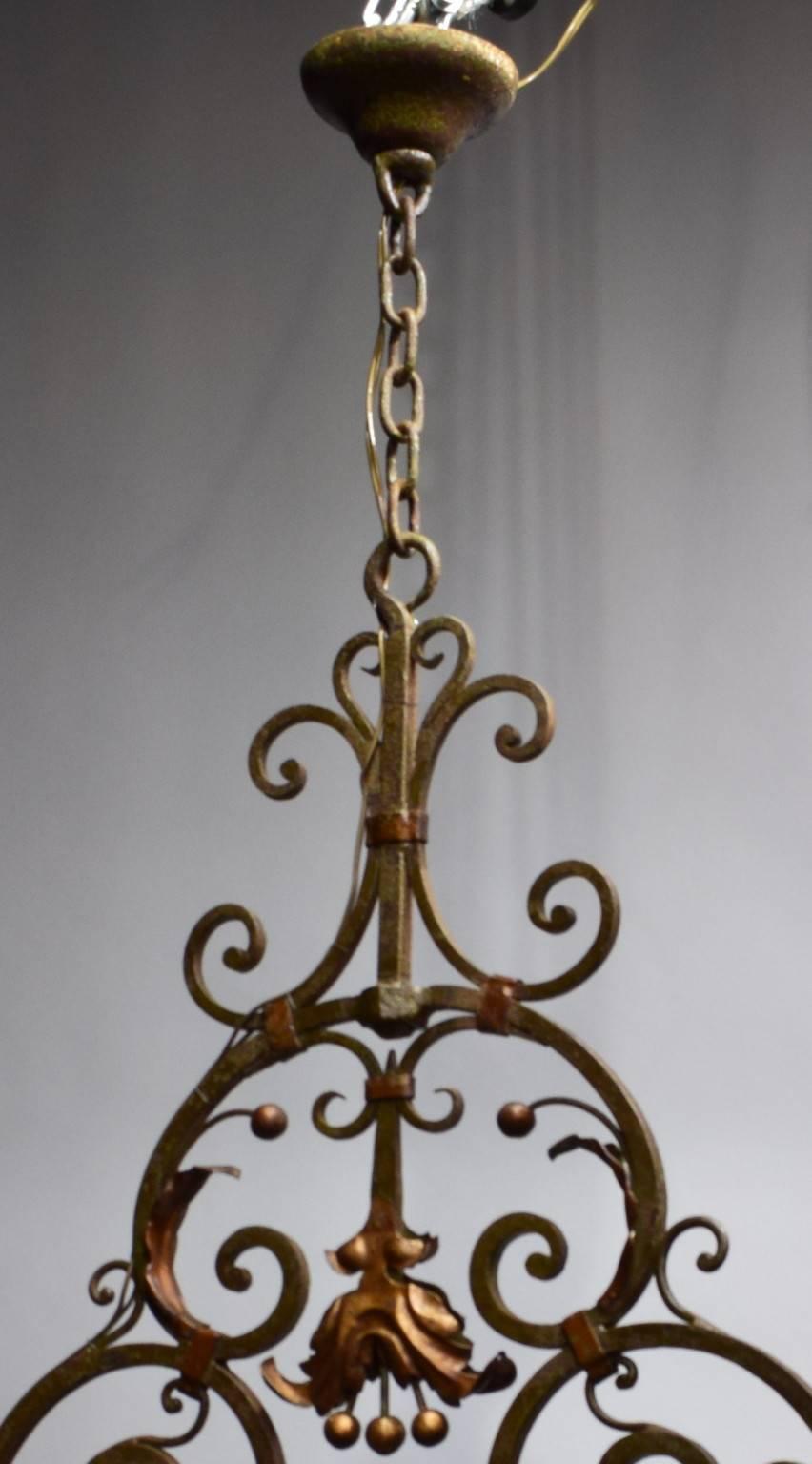 Early 20th Century Antique Chandelier, Iron