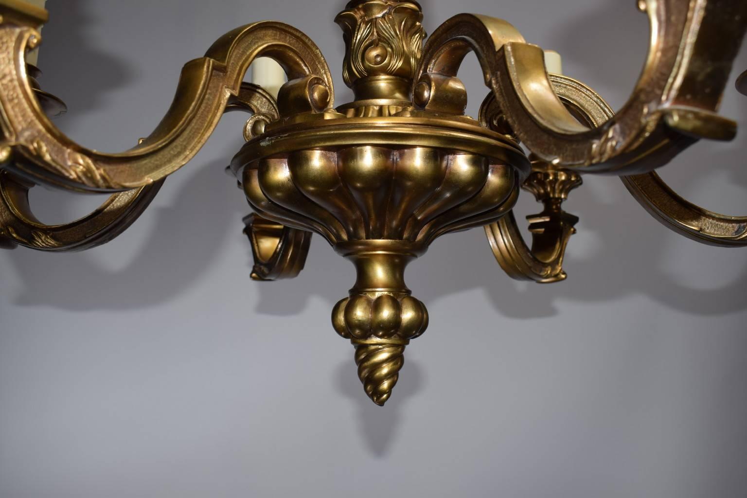 Early 20th Century Antique Chandelier, Gilt Bronze