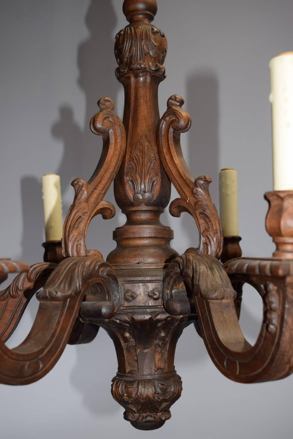 carved wood chandelier