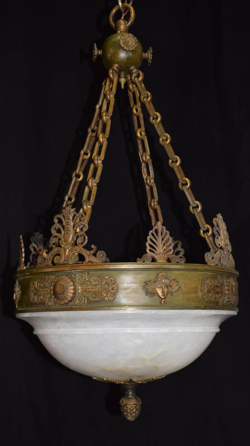 Empire Revival Antique Chandelier, Empire Style For Sale