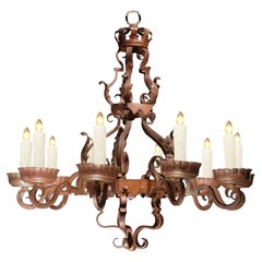 A Fine 10 Light Iron Chandelier