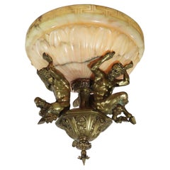 Gilt Bronze & Alabaster Chandelier