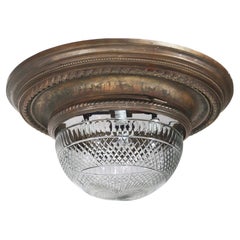 Bronze & Crystal Pendant or Plafonnier