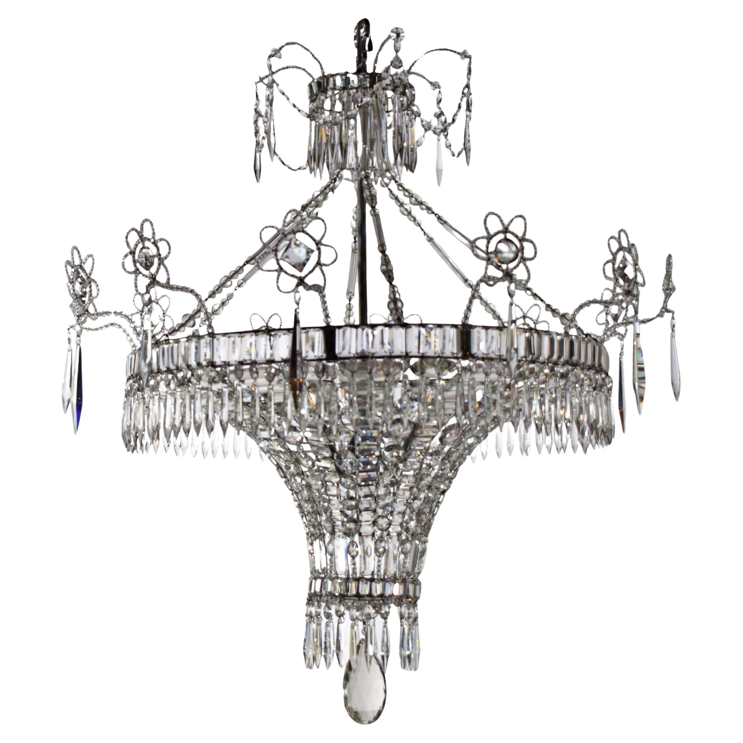 Crystal & Bronze Chandelier by Maison Jansen