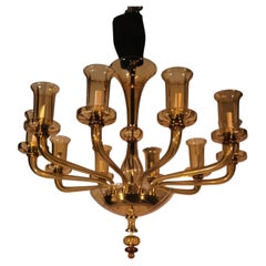 Amber Glass Chandelier