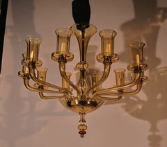 Amber Glass Chandelier