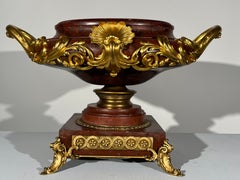 Louis XV–Style Rouge Griotte Marble and Gilt-Bronze Centerpiece / Jardinière