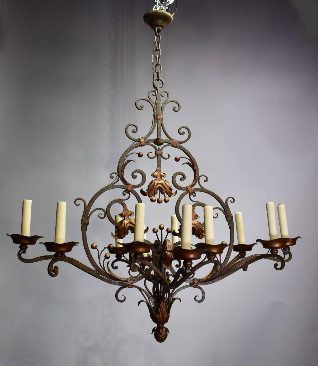 Antique Chandelier, Iron 2