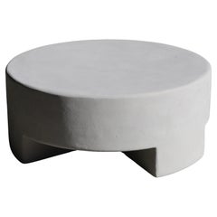 reed round plaster coffee table in hydra by öken house studios