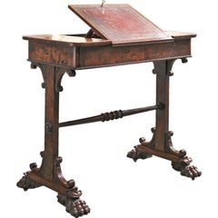 Antique George IV Pollard Oak Writing Desk