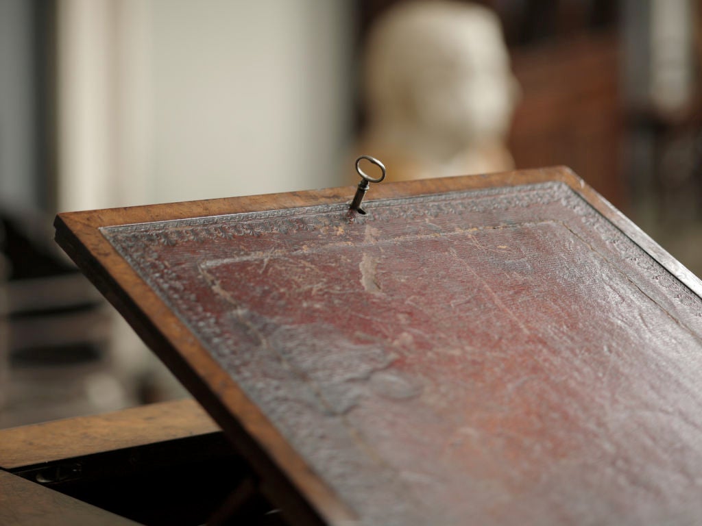 19th Century George IV Pollard Oak Writing Desk For Sale