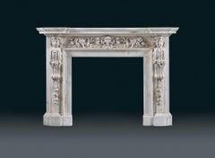Magnificent Antique George II Palladian Fireplace Mantle
