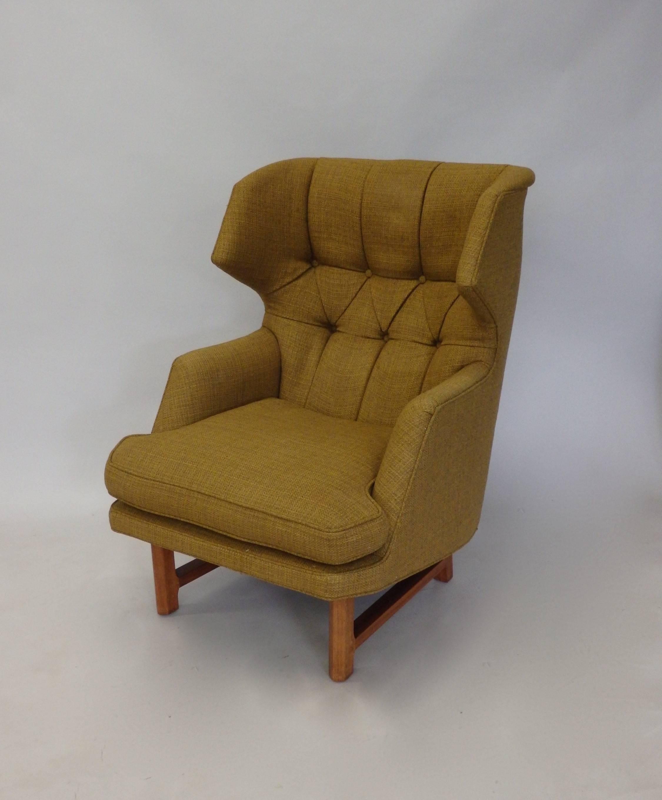 Mid-Century Modern Edward Wormley for Dunbar Modernist Janus collection Wingback Lounge Chair