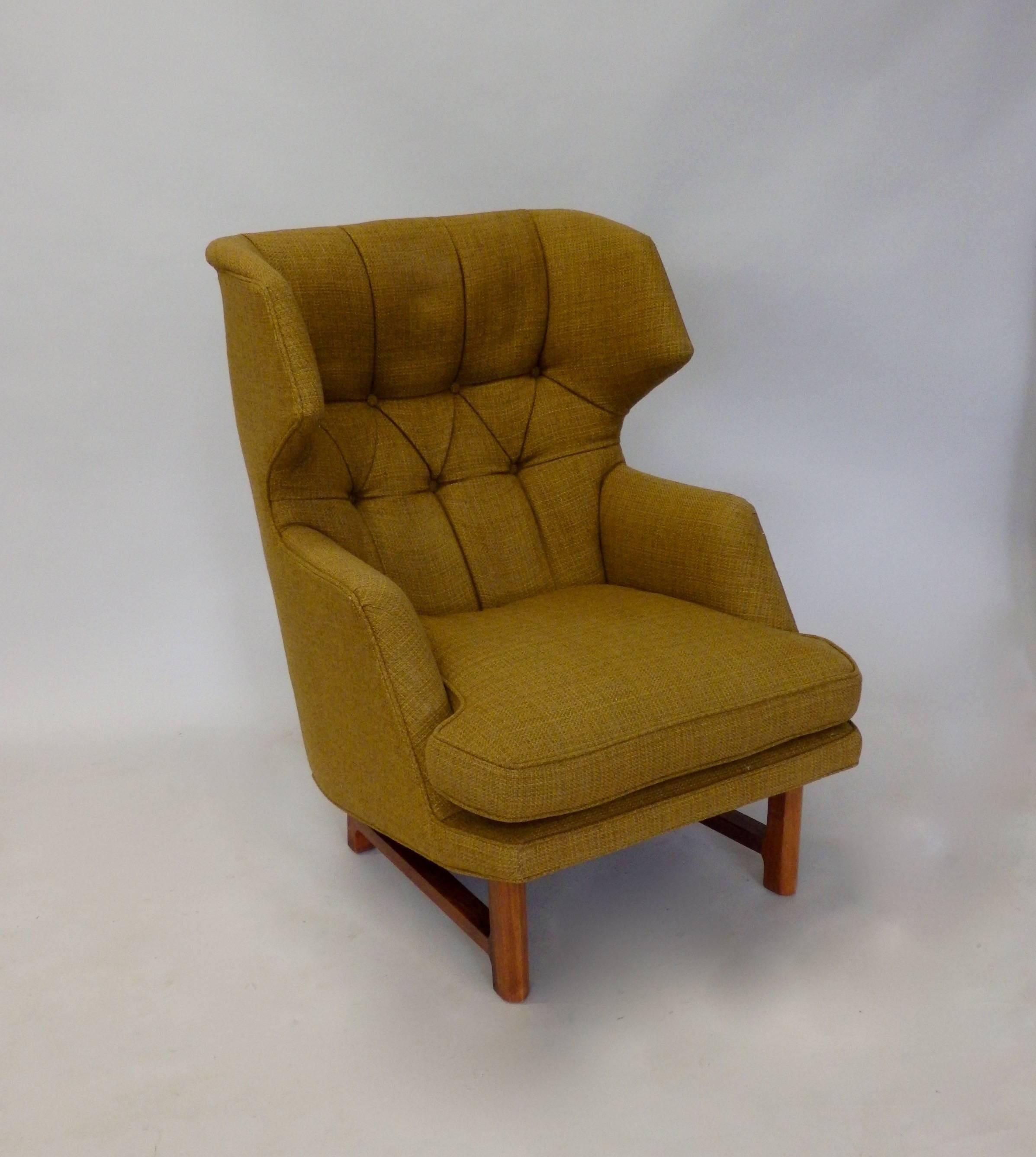 Mid-20th Century Edward Wormley for Dunbar Modernist Janus collection Wingback Lounge Chair