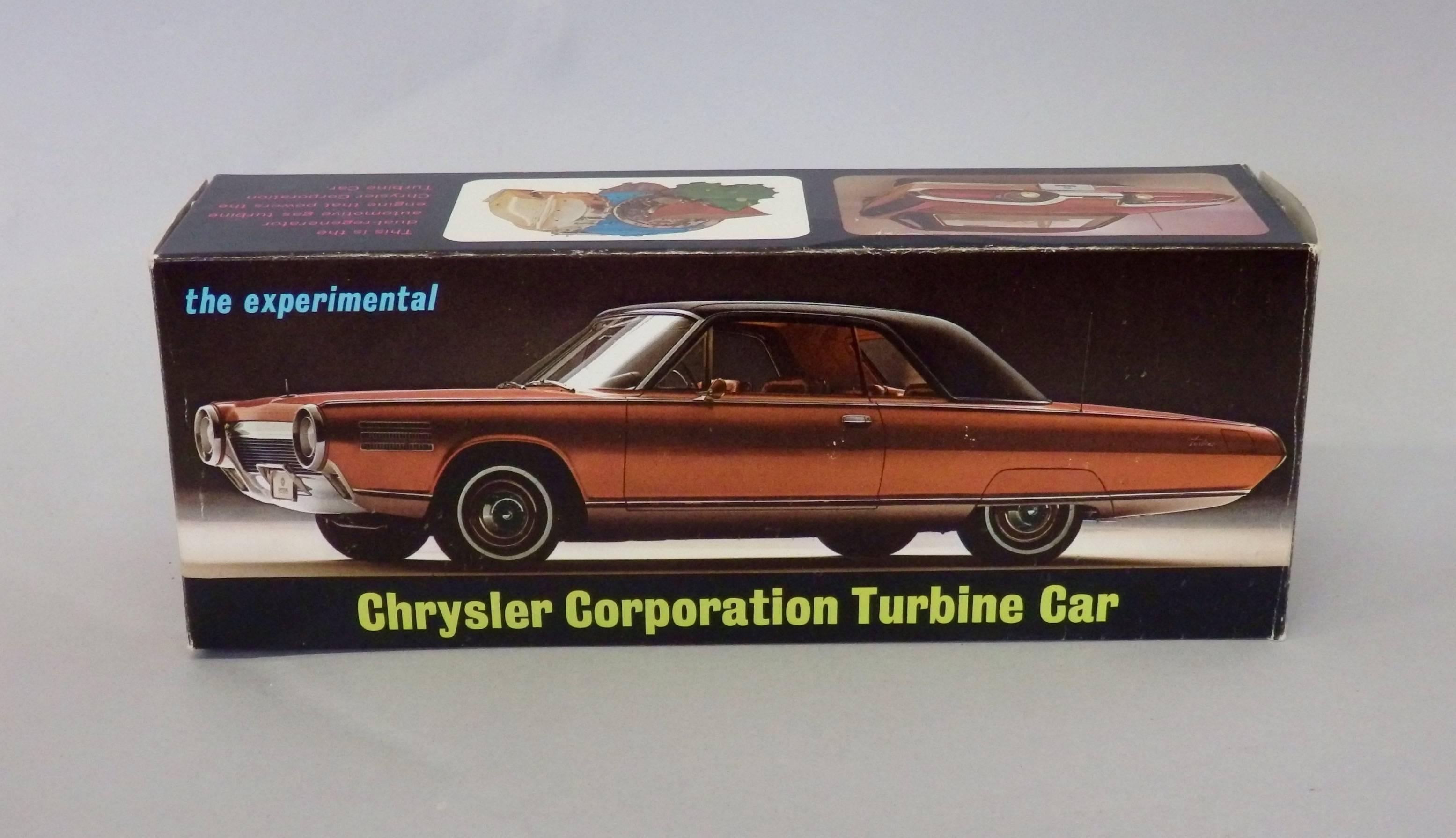 Chrysler promotional model of Elwood Engel designed turbine concept car. Vehicle did go to limited production of fifty five units. The bodies were built by Ghia in Turin Italy shipped to the U.S. for final assembly in Detroit. After brief testing