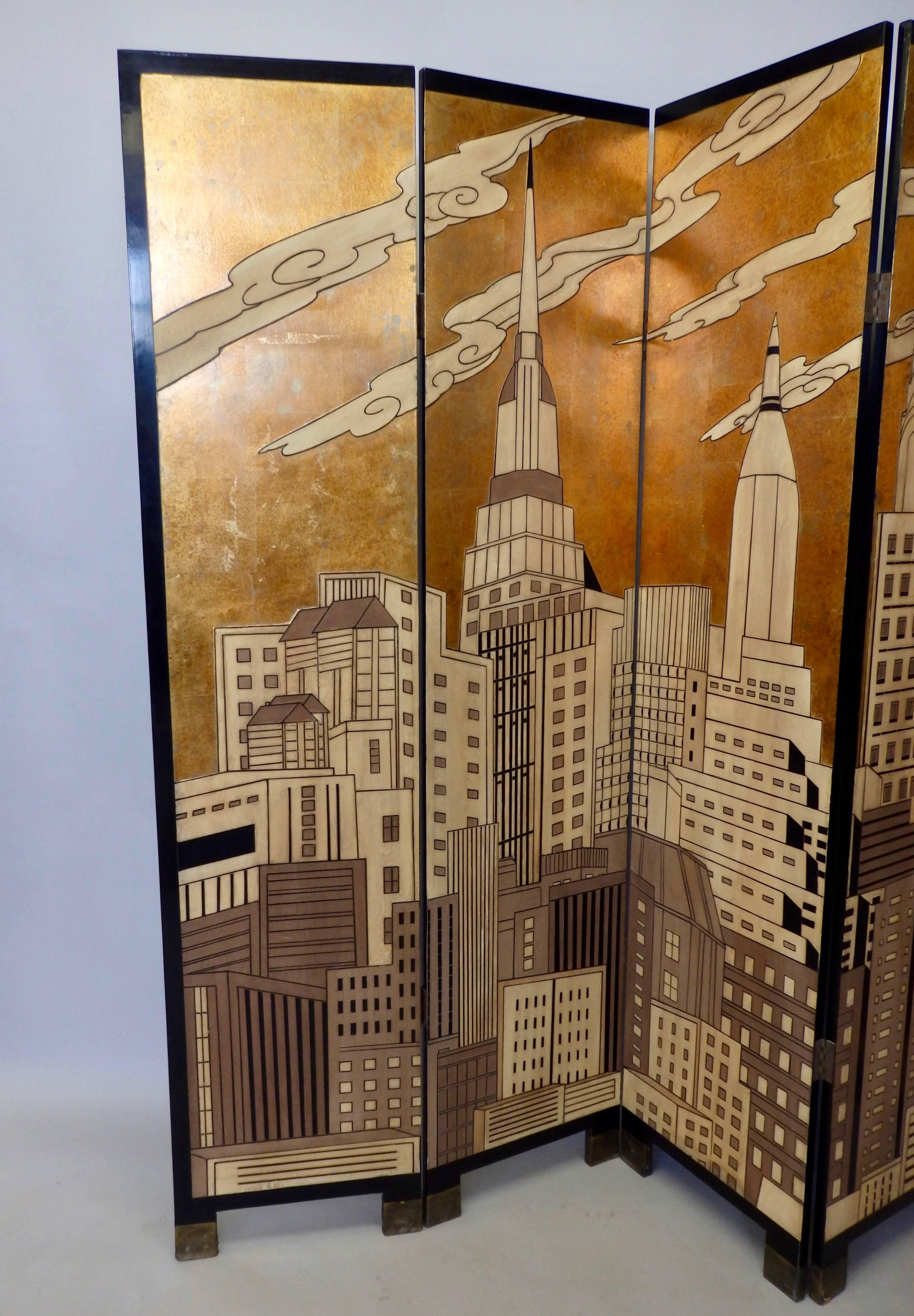 Six-Panel New York Skyline Folding Screen 2